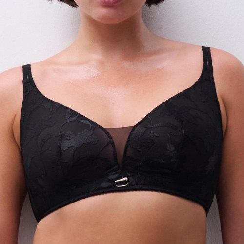Chantelle Idyll noir soutien-gorge sans armatures en dentelle
