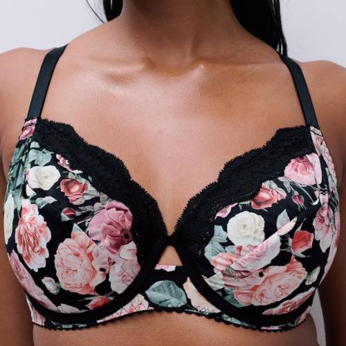 Chantelle Gloss noir/print soutien-gorge sans forme