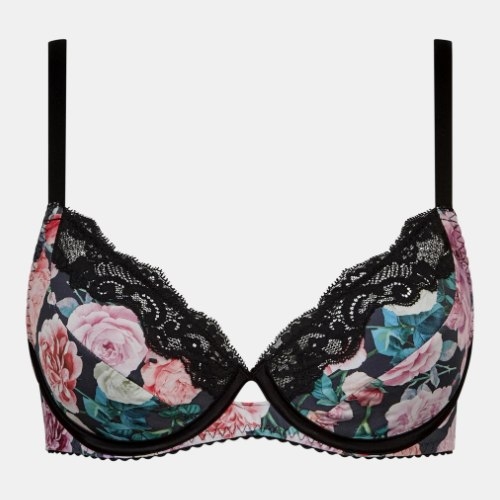 Chantelle Gloss noir/print soutien-gorge sans forme