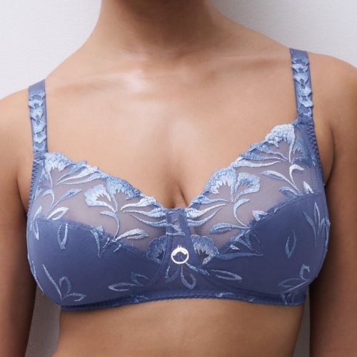Chantelle Majestic bleu soutien-gorge sans armatures en dentelle