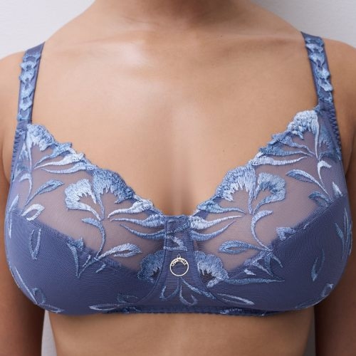 Chantelle Majestic bleu soutien-gorge sans armatures en dentelle
