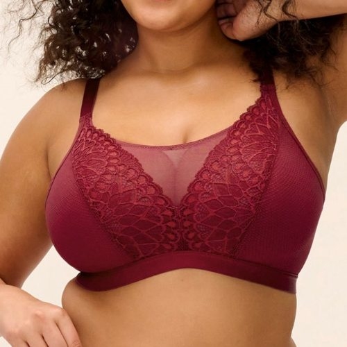 Elomi Tiernie rouge soutien-gorge sans armatures en dentelle