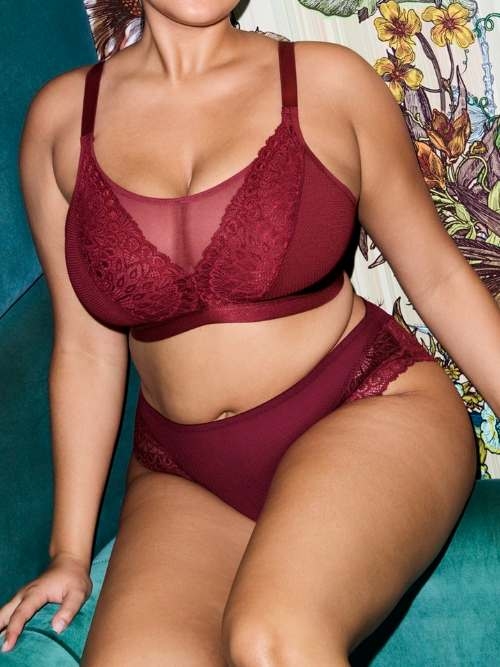 Elomi Tiernie rouge soutien-gorge sans armatures en dentelle