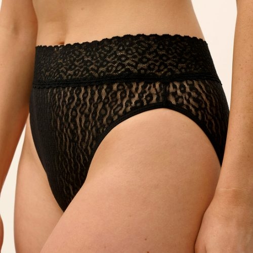 Wacoal Lingerie High Bar noir haut slip