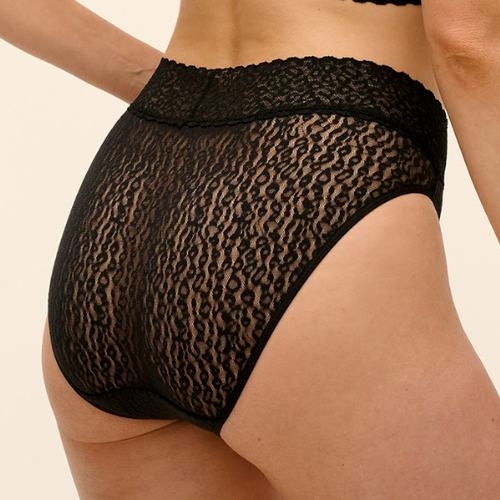 Wacoal Lingerie High Bar noir haut slip