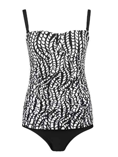 Mila Ocean Waves noir/blanc tankini set