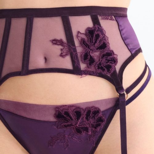Lisca Velvet Luxe violet jarretelles garter belt