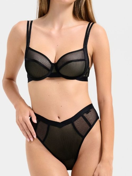 Lisca Mesh noir soutien-gorge sans forme