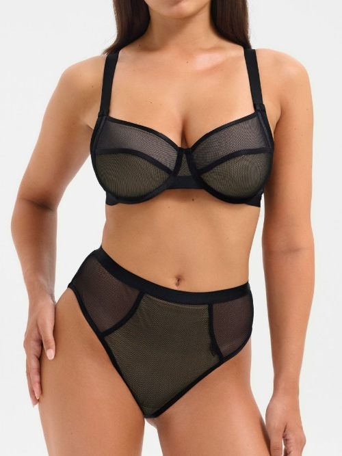 Lisca Mesh noir soutien-gorge sans forme