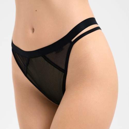 Lisca Mesh noir culotte string