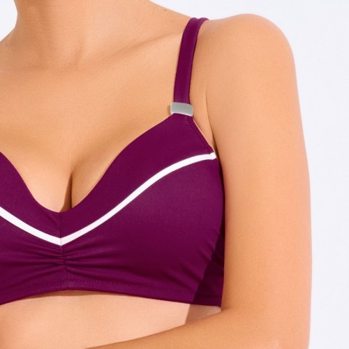 Maillots de bain Lisca Uvita bordeaux haut de bikini préformé
