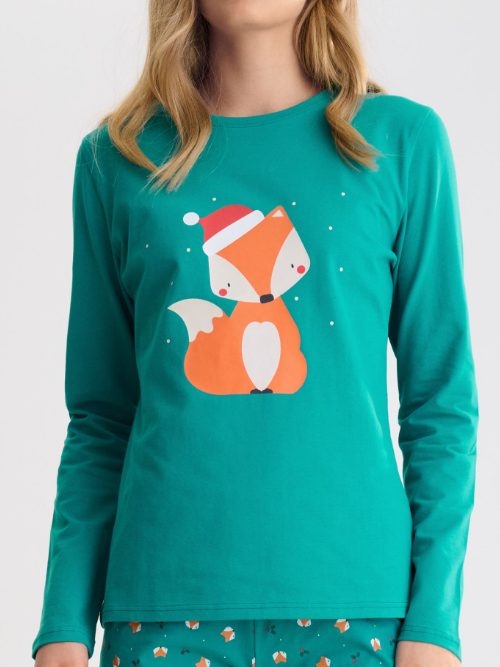 Lisca Nachtmode Foxy vert pyjama
