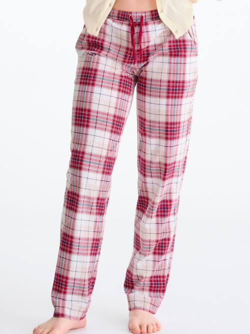 Lisca Nachtmode Cosy Nights red plaid pantalon de pyjama