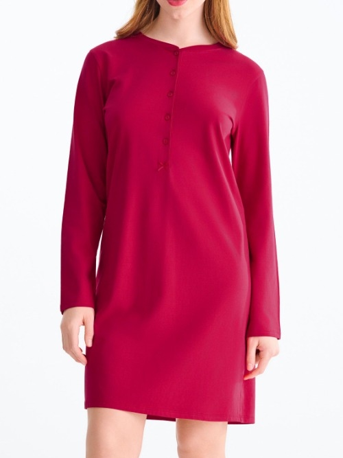 Lisca Nachtmode Cosy Nights cherry crimson chemise de nuit