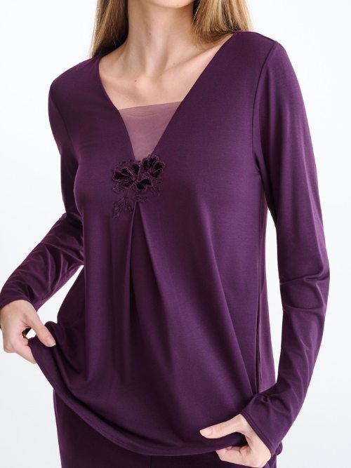 Lisca Nachtmode Velvet violet pyjama