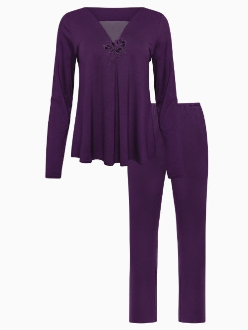 Lisca Nachtmode Velvet violet pyjama