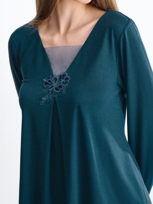 Lisca Nachtmode Velvet bleu pyjama