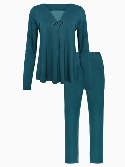 Lisca Nachtmode Velvet bleu pyjama