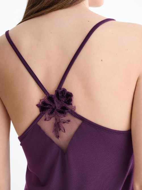 Lisca Nachtmode Velvet violet chemise de nuit