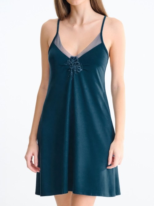 Lisca Nachtmode Velvet bleu chemise de nuit