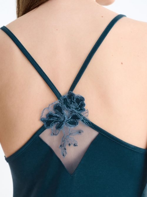 Lisca Nachtmode Velvet bleu chemise de nuit