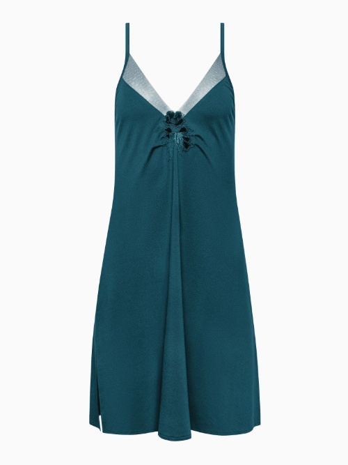 Lisca Nachtmode Velvet bleu chemise de nuit
