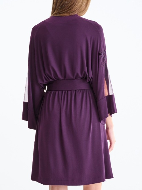 Lisca Nachtmode Velvet violet kimono