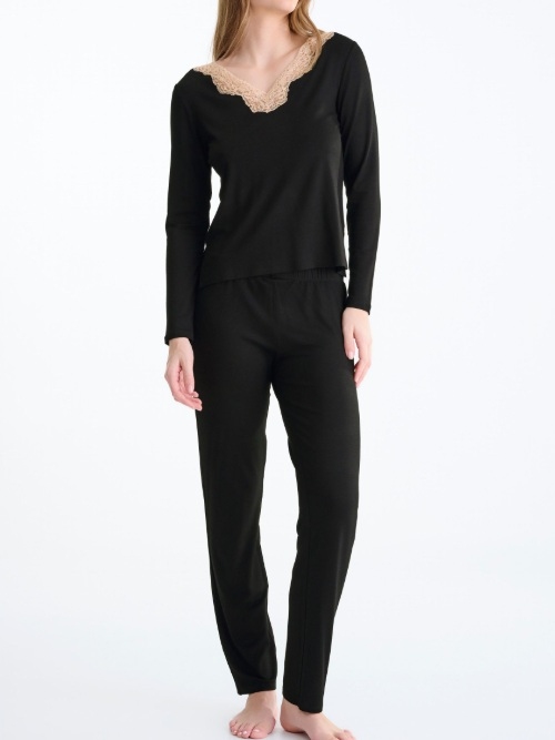 Lisca Nachtmode Tania noir pyjama