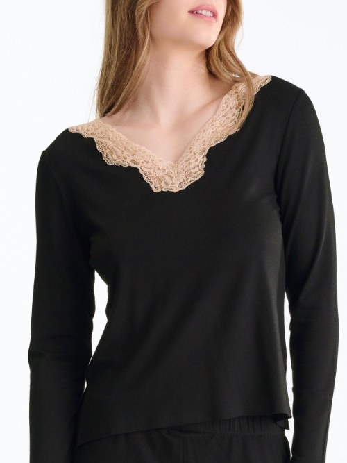 Lisca Nachtmode Tania noir pyjama