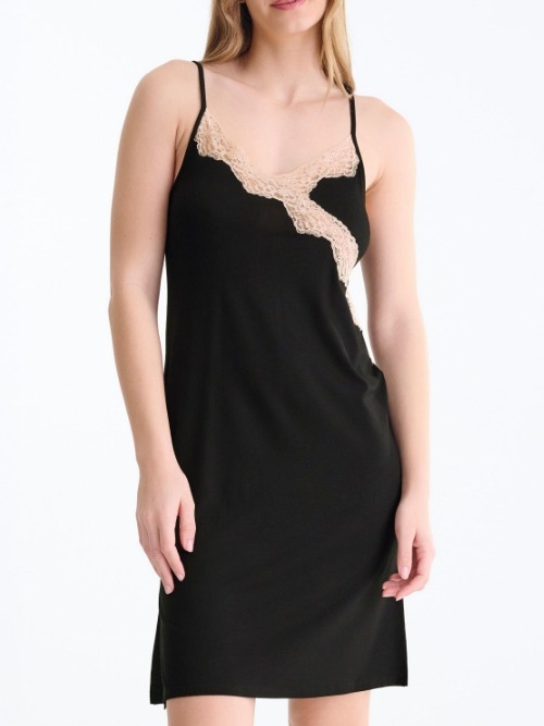 Lisca Nachtmode Tania noir chemise de nuit