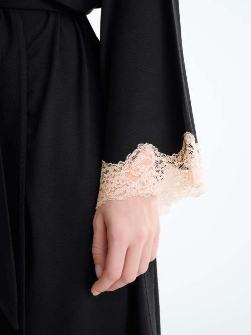 Lisca Nachtmode Tania noir kimono