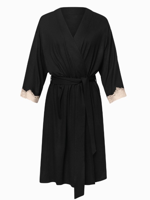 Lisca Nachtmode Tania noir kimono