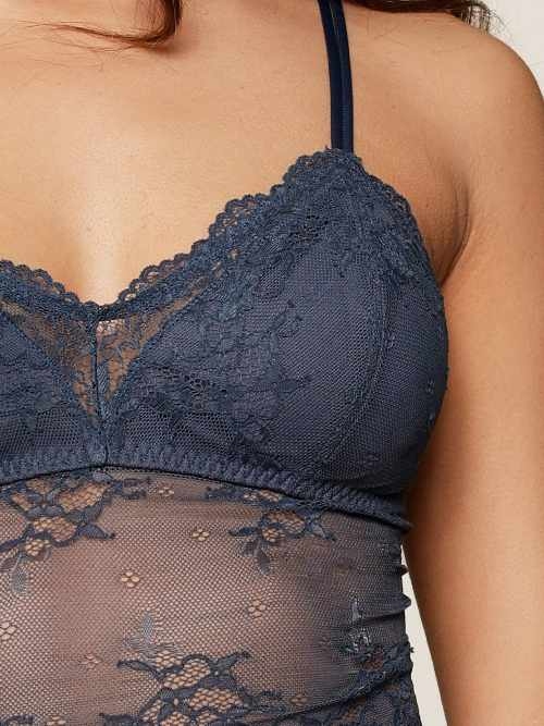 LingaDore Quotidien Basic dark denim soutien-gorge sans armatures en dentelle