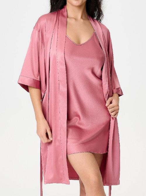 LingaDore Quotidien Basic dusty rose kimono