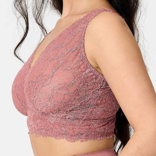 LingaDore Quotidien Basic vieux rose soutien-gorge sans armatures en dentelle