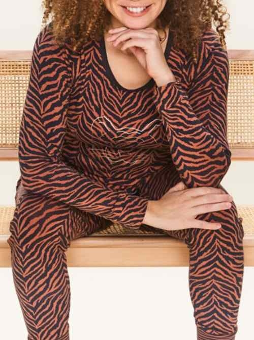 Charlie Choe Wild Nights brun/imprimé chemise de nuit