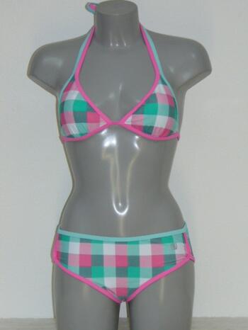 SHIWI BRITT Pastel Pink/Green print Triangle Bikinitop + Short