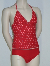 Boobs & Bloomers Ancher rouge/blanc tankini set