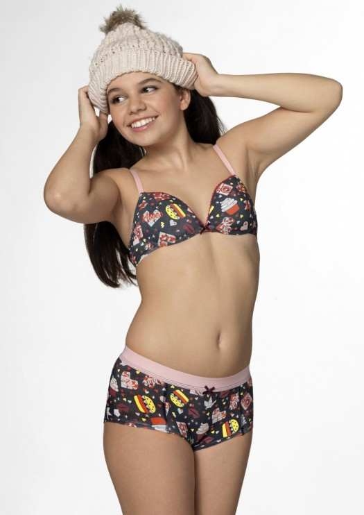 Seins et culottes bouffantes Cupcake gris soutien-gorge pour fille Seins et culottes bouffantes Cupcake gris soutien-gorge pour fille