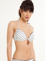 Lingadore Beach Mae blanc/bleu haut de bikini préformé