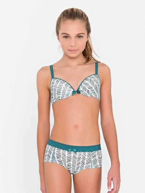 Seins et culottes bouffantes Lara blanc/print shortie Seins et culottes bouffantes Lara blanc/print shortie