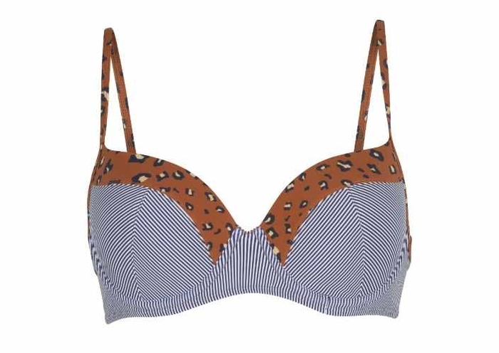 Plage de LingaDore Striped Cheetah marron/print haut de bikini préformé Plage de LingaDore Striped Cheetah marron/print haut de bikini préformé