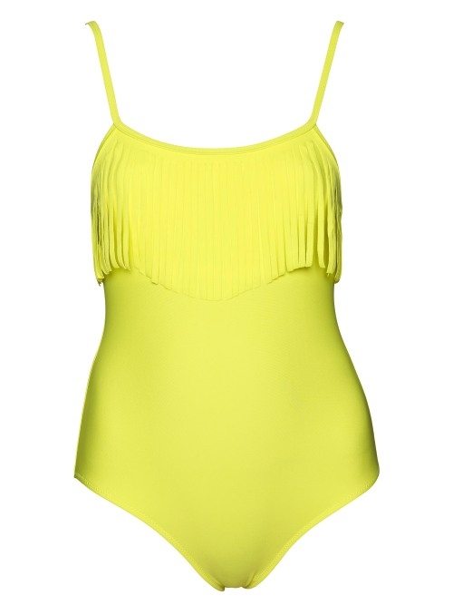 Seins et culottes bouffantes Fringes jaune maillot de bain Seins et culottes bouffantes Fringes jaune maillot de bain