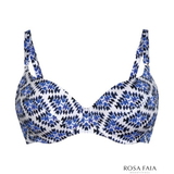 Plage de Rosa Faia Daisy bleu/print haut de bikini préformé