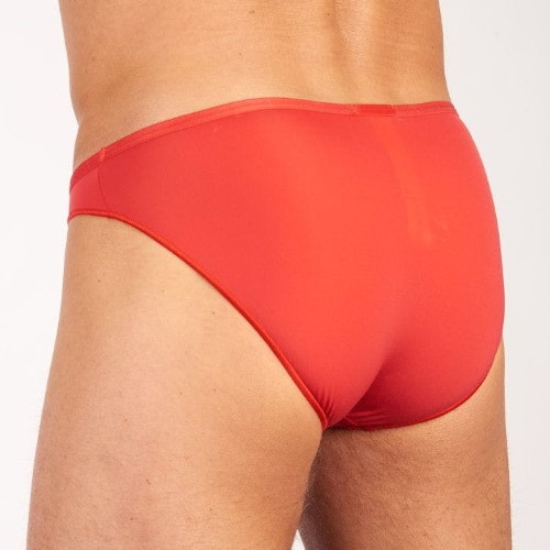 HOM Plumes rouge slip pour hommes HOM Plumes rouge slip pour hommes