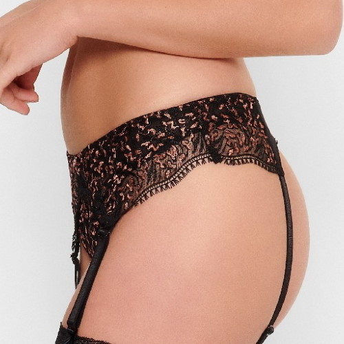 LingaDore In love with embroidery noir/cuivre culotte string LingaDore In love with embroidery noir/cuivre culotte string
