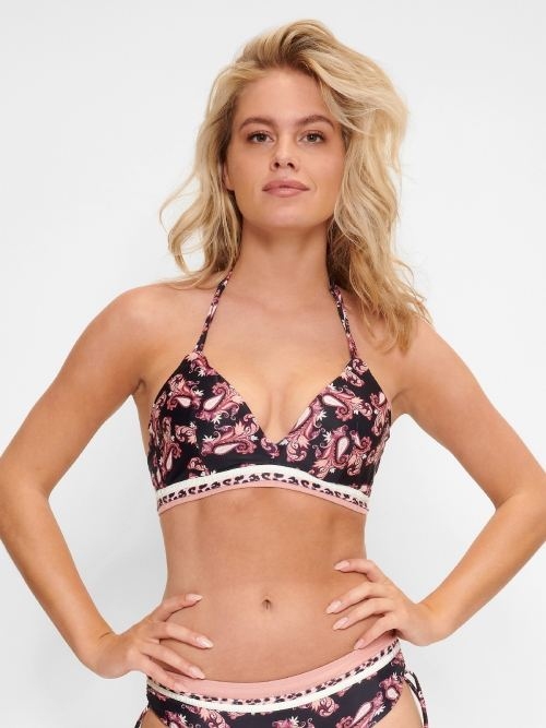 Plage de LingaDore Paisley Love noir/print haut de bikini préformé Plage de LingaDore Paisley Love noir/print haut de bikini préformé