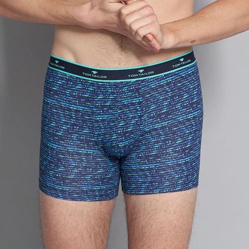 Tom Tailor Palm Leaves bleu marine/print boxer Tom Tailor Palm Leaves bleu marine/print boxer