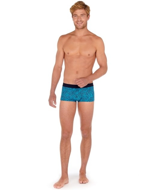 HOM Heliopolis turquoise/print sport trunk HOM Heliopolis turquoise/print sport trunk