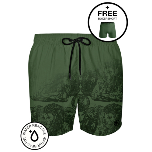 Muchachomalo Réaction de l'eau vert/print maillot de bain pour homme